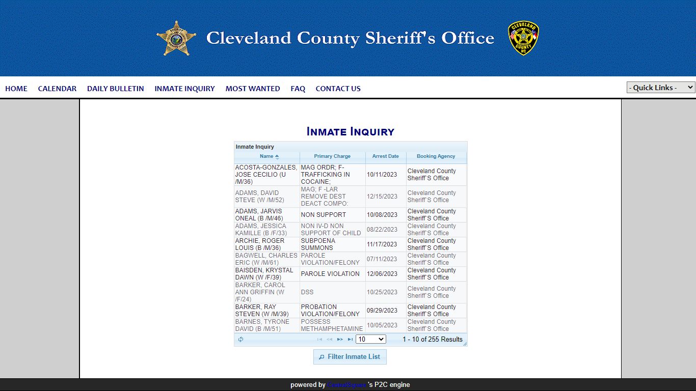 Cleveland County Sheriff Office P2C