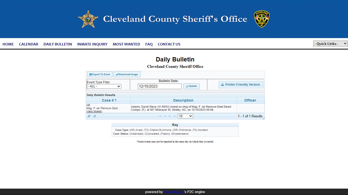 Cleveland County Sheriff Office P2C